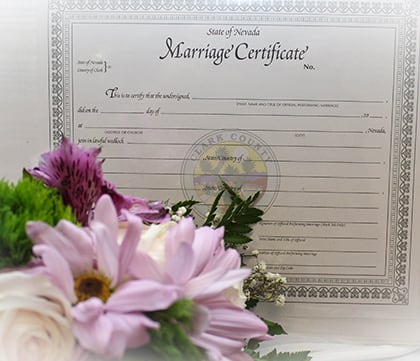 Wedding Certificate Las Vegas