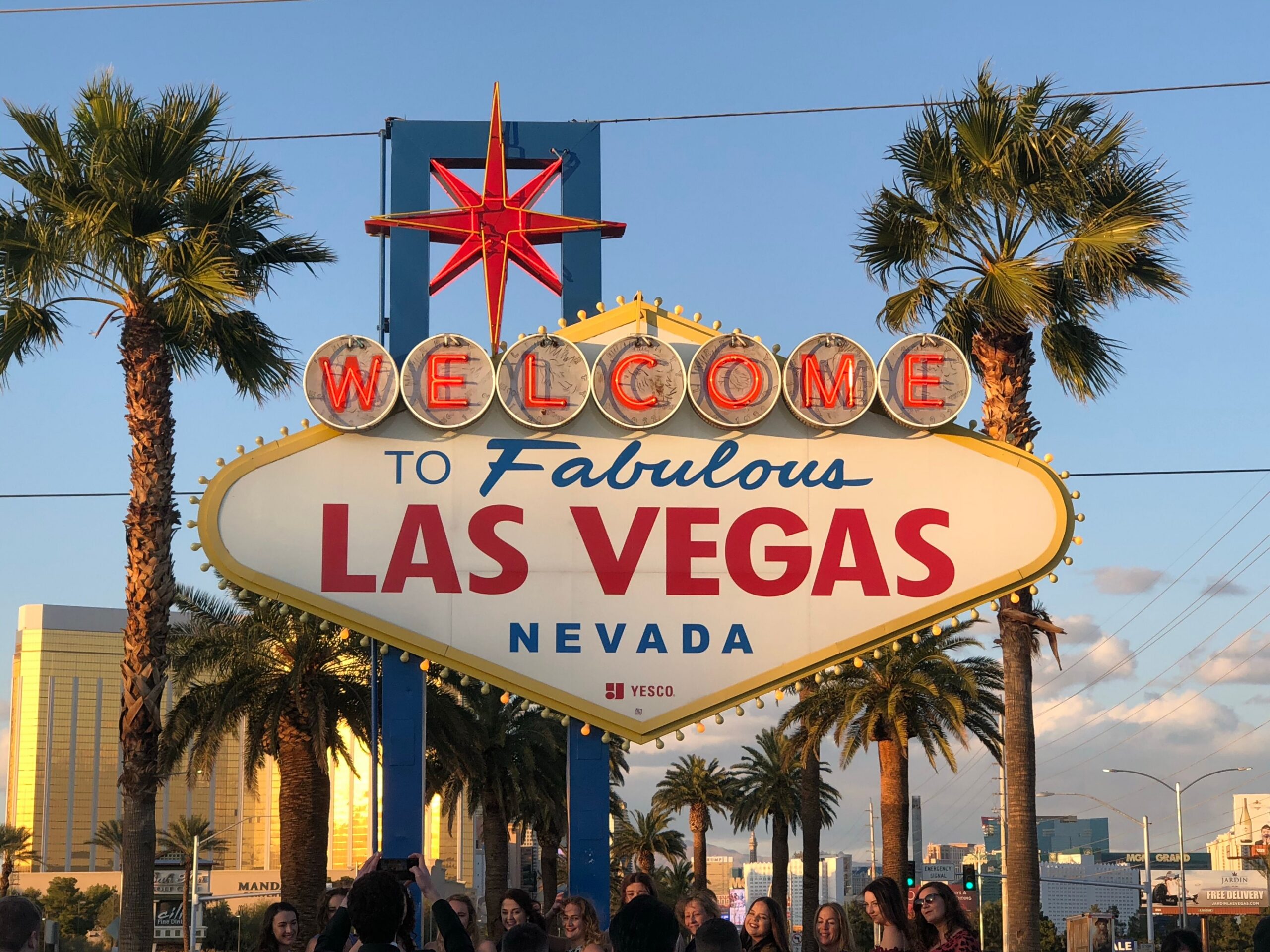 Welcome to Las Vegas, Nevada sign where many couples go to get married.